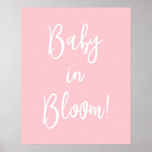 Poster Panneau baby shower bébé en fleur (Devant)