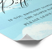 Poster Panneau Baby shower bleu du calcineur Raffle Sky N (Coin)