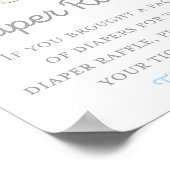 Poster Panneau Baby shower bleu éléphant garçon (Coin)