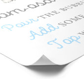 Poster Panneau Baby shower bleu éléphant garçon (Coin)