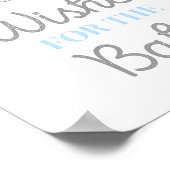 Poster Panneau Baby shower bleu éléphant garçon (Coin)