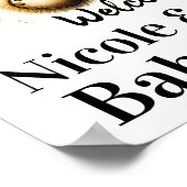 Poster Panneau Baby shower Bleu Ours Teddy (Coin)