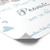 Poster Panneau Baby shower Blue Elephant Combien d'arachi (Coin)