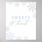 Poster Panneau Baby shower Blue Snowflake (Devant)