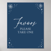 Poster Panneau Baby shower Blue Snowflake Faveurs (Devant)