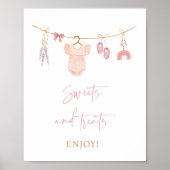 Poster Panneau Baby shower Boho Blush Rose Sweet Traiteme (Devant)
