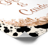 Poster Panneau Baby shower Boho Floral Vache Cadeaux et C (Coin)