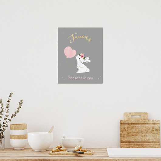 Poster Panneau Baby shower Bunny Them Faveurs (Cuisine)