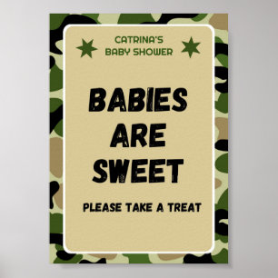 Poster Panneau Baby shower Camo