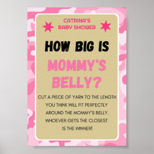 Poster Panneau Baby shower Camo rose