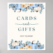 Poster Panneau Baby shower citrouille Cartes et Cadeaux (Devant)