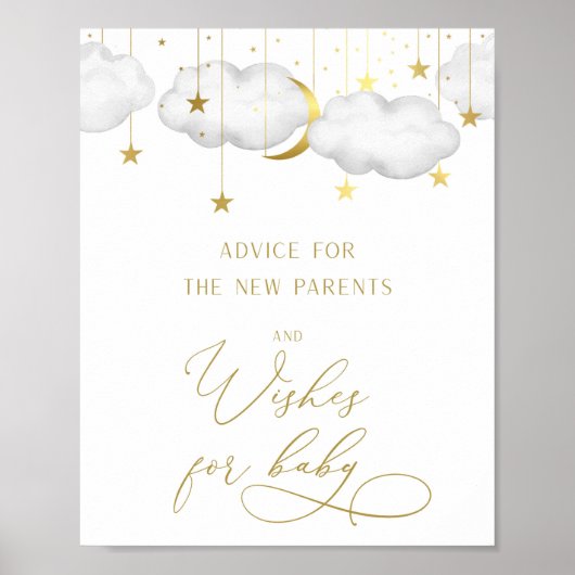 Poster Panneau Baby shower Conseils et souhaits (Devant)