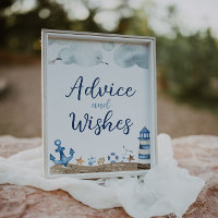 Panneau Baby shower Conseils Et Souhaits Nautiques
