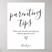 Poster Panneau Baby shower Conseils parents (Devant)