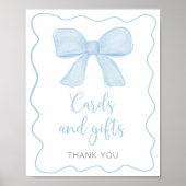 Poster Panneau Baby shower Coquette Blue Bow Cartes et Ca (Devant)
