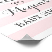 Poster Panneau Baby shower d'accueil Fleurs roses Fleurs  (Coin)