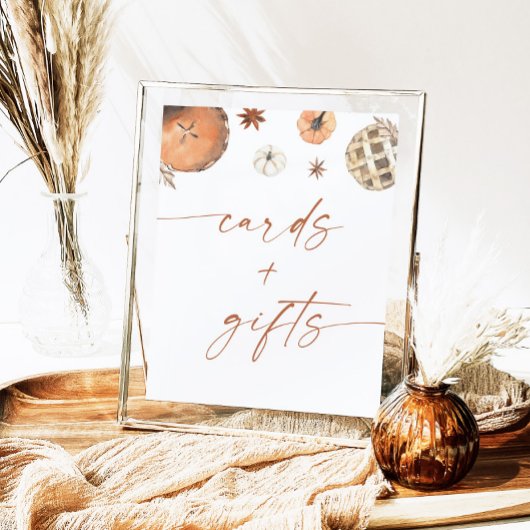 Poster Panneau Baby shower d'automne Cartes et cadeaux, C