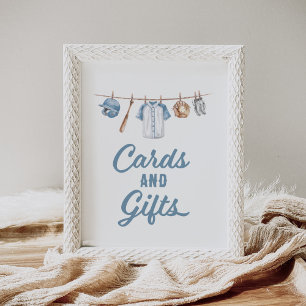 Poster Panneau Baby shower de baseball Cartes et cadeaux