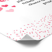 Poster Panneau Baby shower de calamité Coeurs roses (Coin)