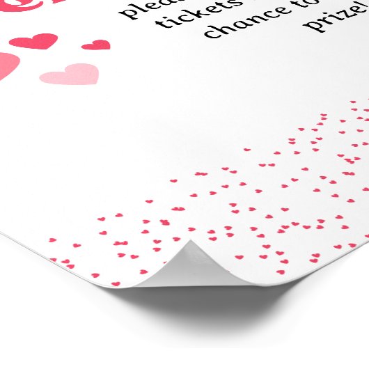 Poster Panneau Baby shower de calamité Coeurs roses (Coin)