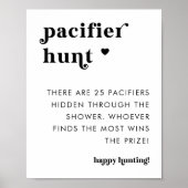 Poster Panneau Baby shower de chasse de la typographie ré (Devant)