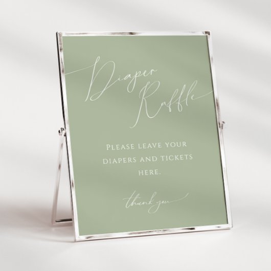 Poster Panneau Baby shower de chaudière verte Whimsical