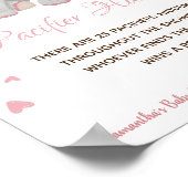 Poster Panneau Baby shower de fille d'éléphant rose aquar (Coin)