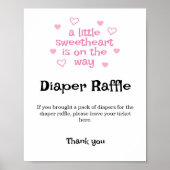 Poster Panneau Baby shower de fille rose caramel (Devant)