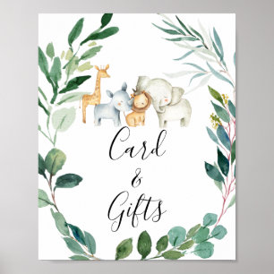 Poster Panneau Baby shower de la couronne de feuillage Sa