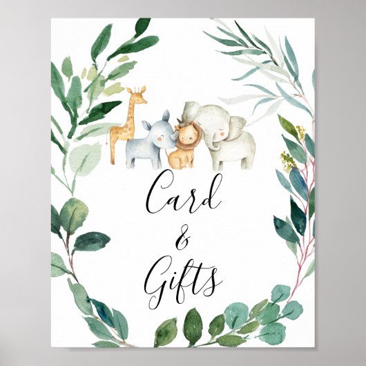 Poster Panneau Baby shower de la couronne de feuillage Sa (Devant)