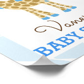 Poster Panneau Baby shower de la Giraffe Bleue (Coin)