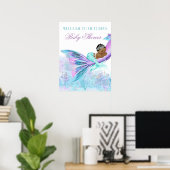 Poster Panneau Baby shower de la queue de sirène africain (Bureau à domicile)