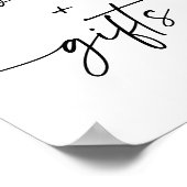 Poster Panneau Baby shower de livres et cadeaux de script (Coin)