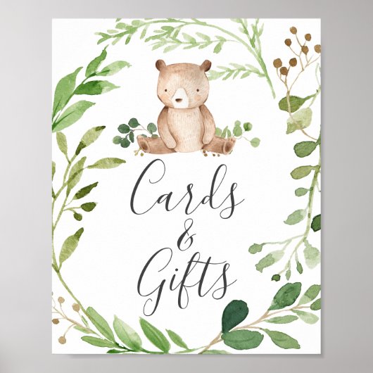 Poster Panneau Baby shower de l'ours (Devant)