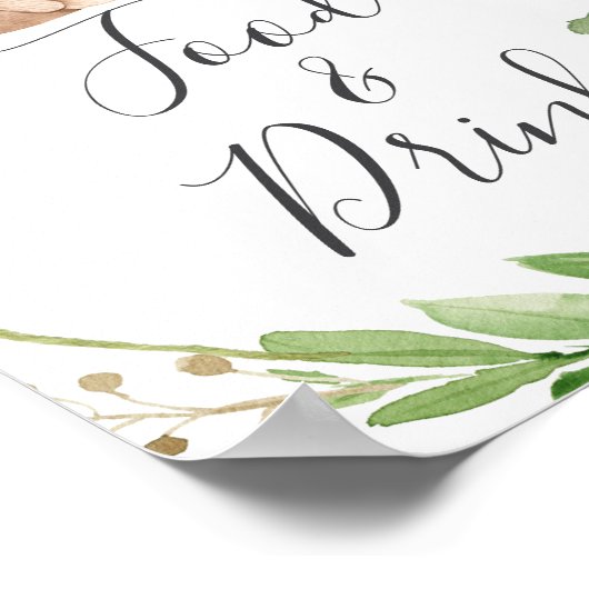 Poster Panneau Baby shower de l'ours Aliments et boissons (Coin)