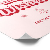 Poster Panneau Baby shower de Noël rose (Coin)