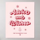 Poster Panneau Baby shower de Noël rose (Devant)