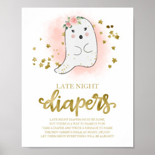 Poster Panneau Baby shower des Diapositives nocturnes fan
