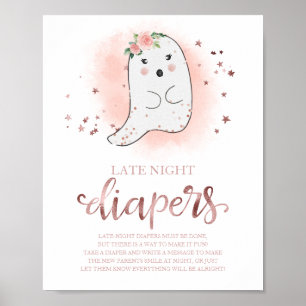 Poster Panneau Baby shower des Diapositives nocturnes fan