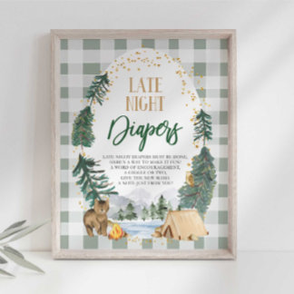 Poster Panneau Baby shower des plongeurs nocturnes