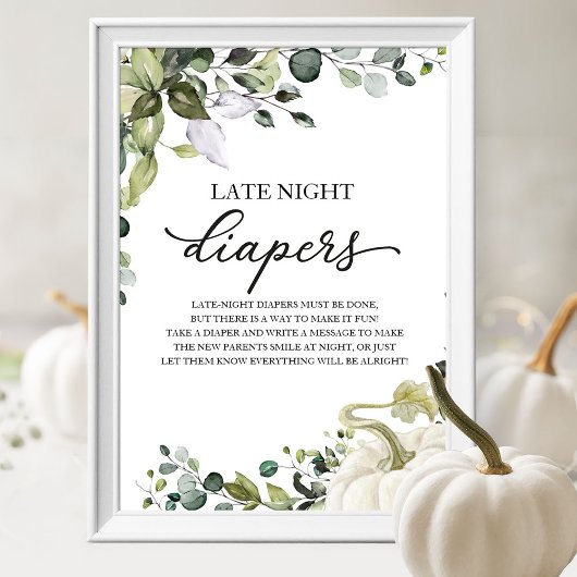 Poster Panneau Baby shower des plongeurs nocturnes