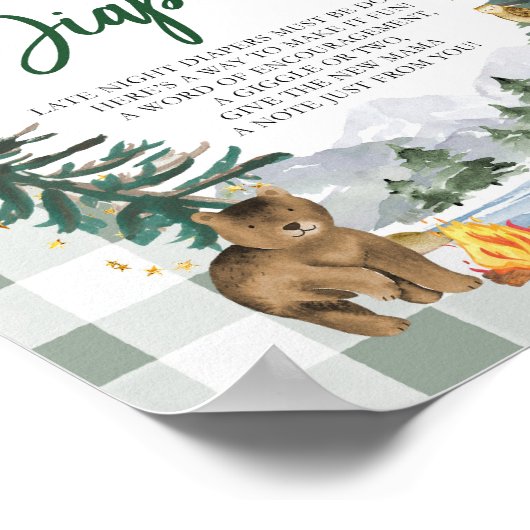 Poster Panneau Baby shower des plongeurs nocturnes (Coin)