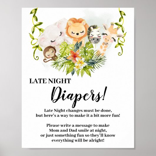 Poster Panneau Baby shower des plongeurs nocturnes de la  (Devant)