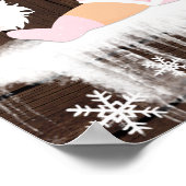 Poster Panneau Baby shower d'hiver Pink Snowflake (Coin)