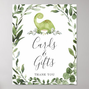 Poster Panneau Baby shower Dinosaur Cartes et Cadeaux
