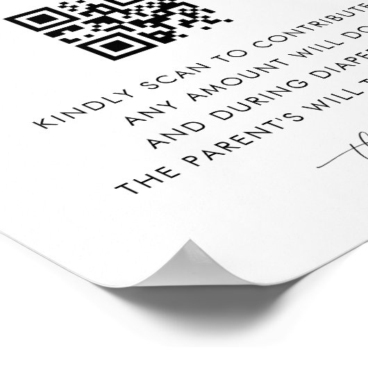 Poster Panneau Baby shower du fonds de couches de script  (Coin)