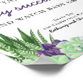 Poster Panneau baby shower Favoriser Table Aquarelle Succ (Coin)