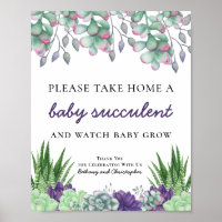 Panneau baby shower Favoriser Table Aquarelle Succ