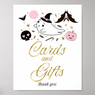 Poster Panneau Baby shower fille Halloween Cartes et cade