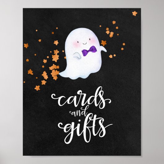 Poster Panneau Baby shower fille Halloween Cartes et cade (Devant)